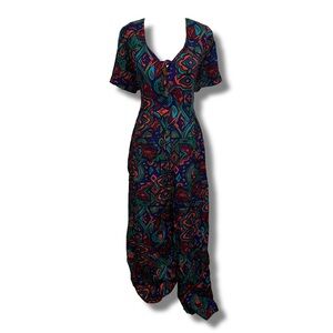 Vintage Abstract Wide Leg Jumpsuit